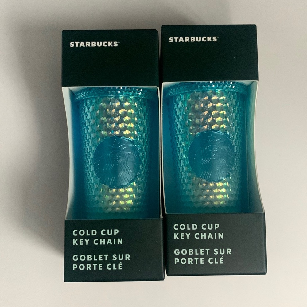 NWT Starbucks 2023 Winter ‘Glacier Gradient Bling Studded’ Keychains